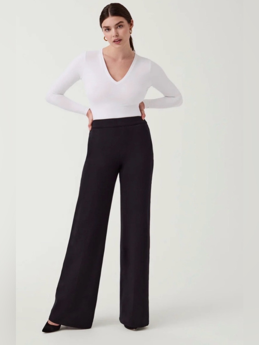 SPANX The Perfect Pant Wide Leg  Ponte‎ Pants Size L31” inseam